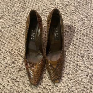 Stuart Weitzman woman’s snakeskin heels, size 7, 2 inch heel